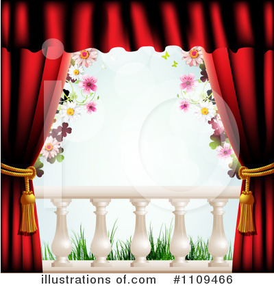 Royalty-Free (RF) Curtains Clipart Illustration by merlinul - Stock Sample #1109466
