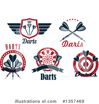 Royalty-Free (RF) Darts Clipart Illustration by Vector Tradition SM - Stock Sample #1357469