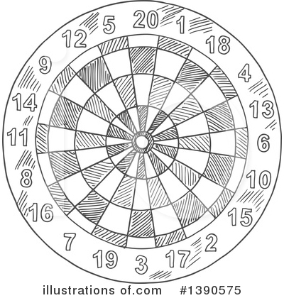 Dartboard Clipart #1390575 by Vector Tradition SM