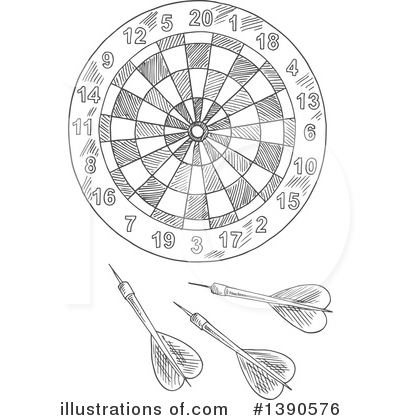 Dartboard Clipart #1390576 by Vector Tradition SM