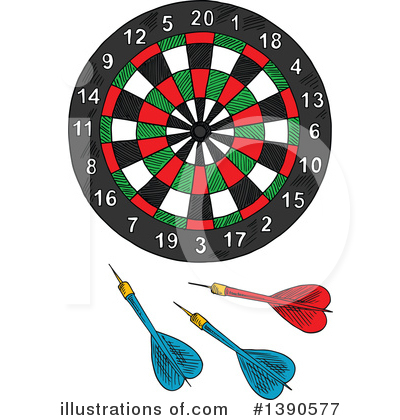 Dartboard Clipart #1390577 by Vector Tradition SM