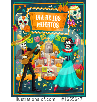 Royalty-Free (RF) Day Of The Dead Clipart Illustration by Vector Tradition SM - Stock Sample #1655647