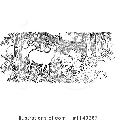 Royalty-Free (RF) Deer Clipart Illustration by Prawny Vintage - Stock Sample #1149367