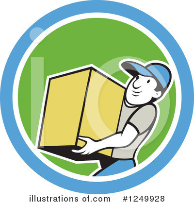 Royalty-Free (RF) Delivery Man Clipart Illustration by patrimonio - Stock Sample #1249928
