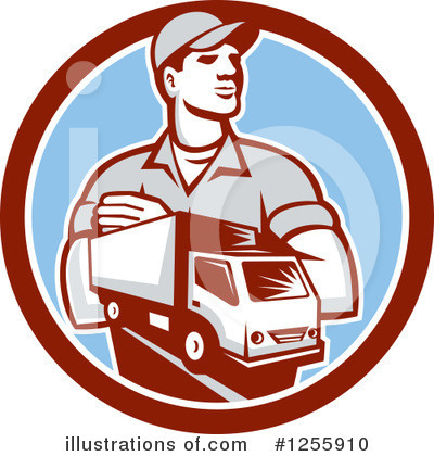 Royalty-Free (RF) Delivery Man Clipart Illustration by patrimonio - Stock Sample #1255910
