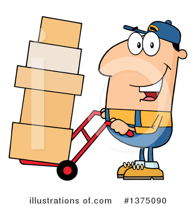 Hand Truck Clipart #1375090 by Hit Toon