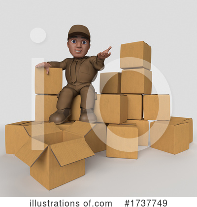 Royalty-Free (RF) Delivery Man Clipart Illustration by KJ Pargeter - Stock Sample #1737749
