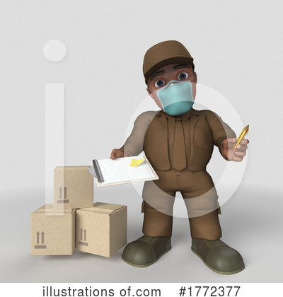 Royalty-Free (RF) Delivery Man Clipart Illustration by KJ Pargeter - Stock Sample #1772377