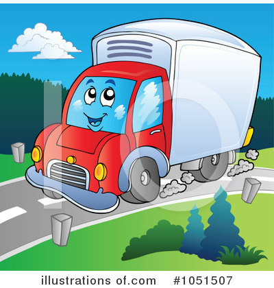 Royalty-Free (RF) Delivery Truck Clipart Illustration by visekart - Stock Sample #1051507