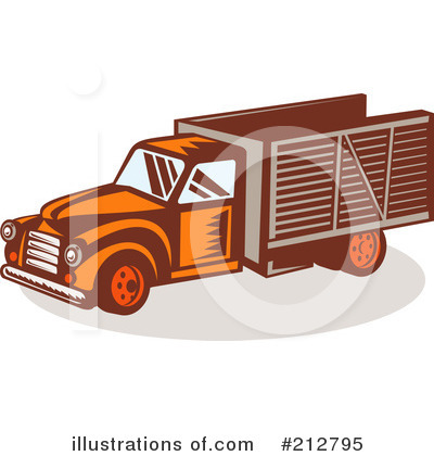 Royalty-Free (RF) Delivery Truck Clipart Illustration by patrimonio - Stock Sample #212795