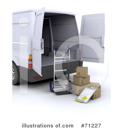 Royalty-Free (RF) Delivery Van Clipart Illustration by KJ Pargeter - Stock Sample #71227