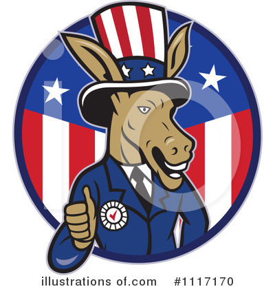 Democrat Donkey Clipart #1117170 by patrimonio