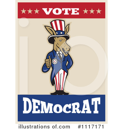 Democrat Donkey Clipart #1117171 by patrimonio