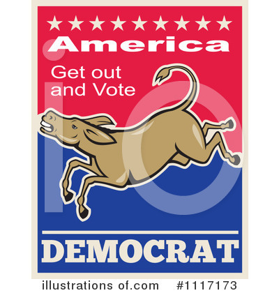 Democrat Donkey Clipart #1117173 by patrimonio