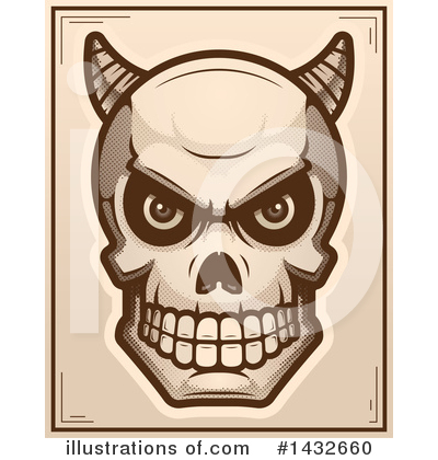Demon Skull Clipart #1432660 by Cory Thoman
