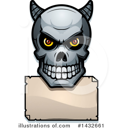 Royalty-Free (RF) Demon Skull Clipart Illustration by Cory Thoman - Stock Sample #1432661