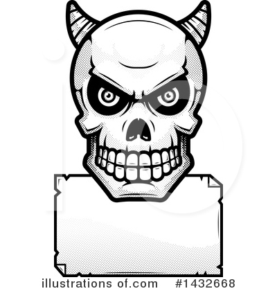 Demon Skull Clipart #1432668 by Cory Thoman
