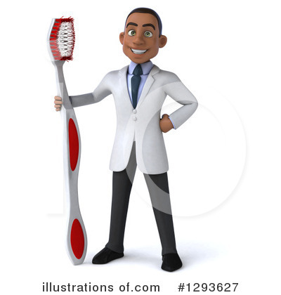 Young Black Male Dentist Clipart #1293627 by Julos