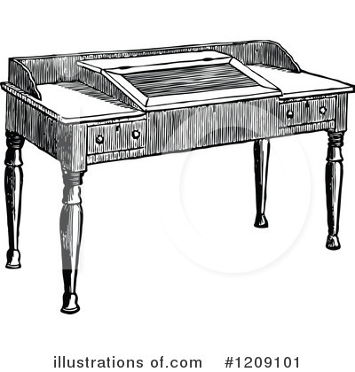 Royalty-Free (RF) Desk Clipart Illustration by Prawny Vintage - Stock Sample #1209101
