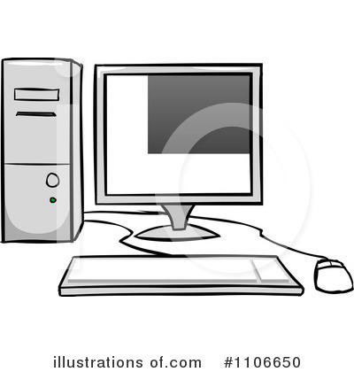 Royalty-Free (RF) Desktop Computer Clipart Illustration by Cartoon Solutions - Stock Sample #1106650