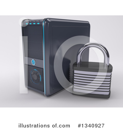 Royalty-Free (RF) Desktop Computer Clipart Illustration by KJ Pargeter - Stock Sample #1340927