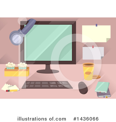 Royalty-Free (RF) Desktop Computer Clipart Illustration by BNP Design Studio - Stock Sample #1436066