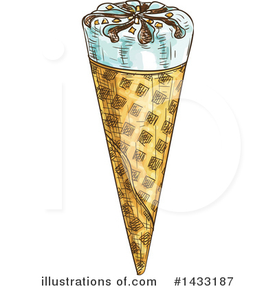 Waffle Ice Cream Cone Clipart #1433187 by Vector Tradition SM