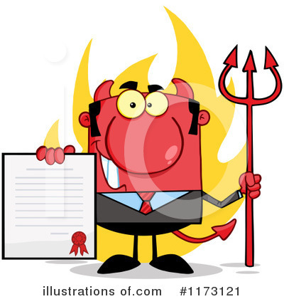 Royalty-Free (RF) Devil Businessman Clipart Illustration by Hit Toon - Stock Sample #1173121