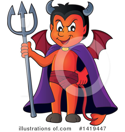 Royalty-Free (RF) Devil Clipart Illustration by visekart - Stock Sample #1419447