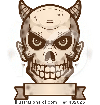 Royalty-Free (RF) Devil Skull Clipart Illustration by Cory Thoman - Stock Sample #1432625