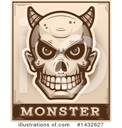 Devil Skull Clipart #1432627 by Cory Thoman