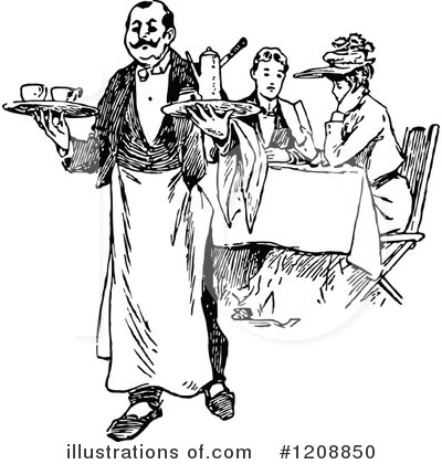 Waiter Clipart #1208850 by Prawny Vintage