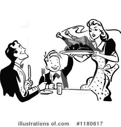 Royalty-Free (RF) Dinner Clipart Illustration by Prawny Vintage - Stock Sample #1180617