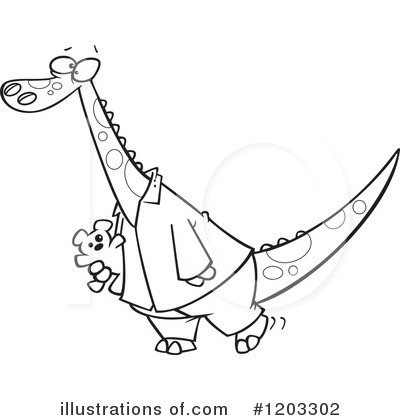 Royalty-Free (RF) Dinosaur Clipart Illustration by toonaday - Stock Sample #1203302