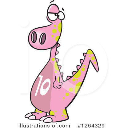 Royalty-Free (RF) Dinosaur Clipart Illustration by toonaday - Stock Sample #1264329