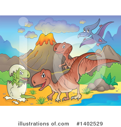 Royalty-Free (RF) Dinosaur Clipart Illustration by visekart - Stock Sample #1402529