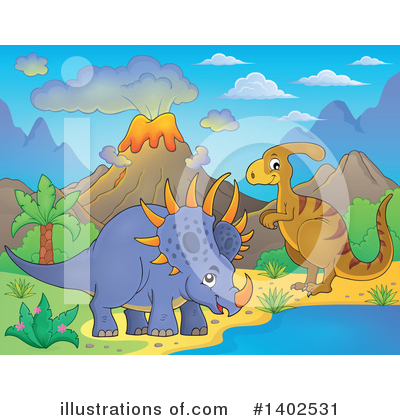 Royalty-Free (RF) Dinosaur Clipart Illustration by visekart - Stock Sample #1402531