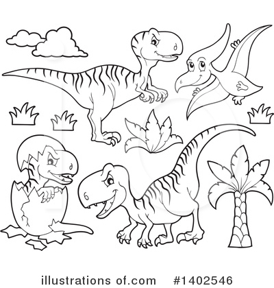Royalty-Free (RF) Dinosaur Clipart Illustration by visekart - Stock Sample #1402546