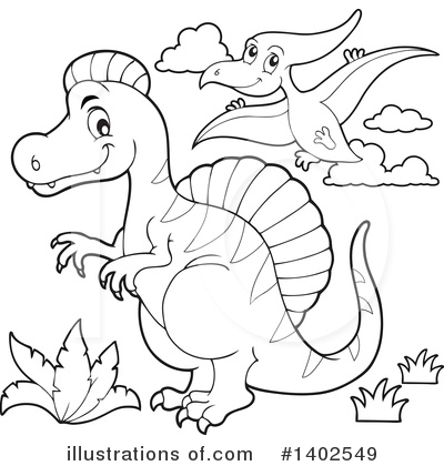 Royalty-Free (RF) Dinosaur Clipart Illustration by visekart - Stock Sample #1402549