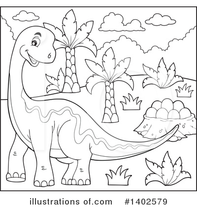Royalty-Free (RF) Dinosaur Clipart Illustration by visekart - Stock Sample #1402579