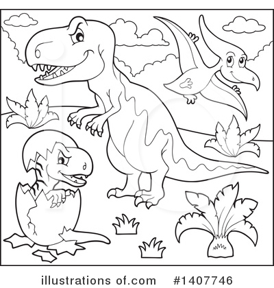 Royalty-Free (RF) Dinosaur Clipart Illustration by visekart - Stock Sample #1407746