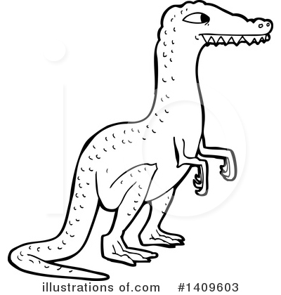 Velociraptor Clipart #1409603 by lineartestpilot