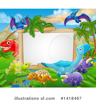 Royalty-Free (RF) Dinosaur Clipart Illustration by AtStockIllustration - Stock Sample #1418467