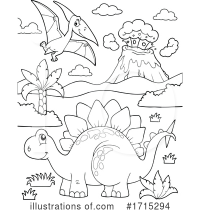 Royalty-Free (RF) Dinosaur Clipart Illustration by visekart - Stock Sample #1715294