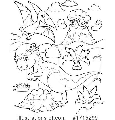 Royalty-Free (RF) Dinosaur Clipart Illustration by visekart - Stock Sample #1715299