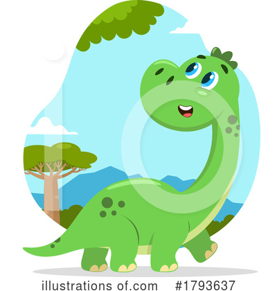 Royalty-Free (RF) Dinosaur Clipart Illustration by Hit Toon - Stock Sample #1793637