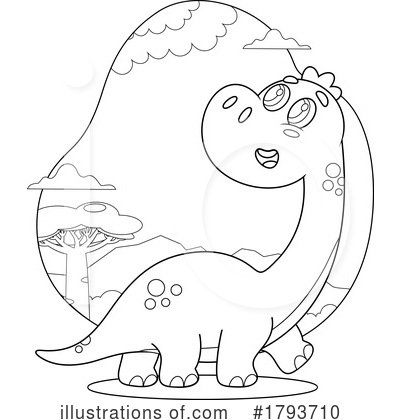 Royalty-Free (RF) Dinosaur Clipart Illustration by Hit Toon - Stock Sample #1793710