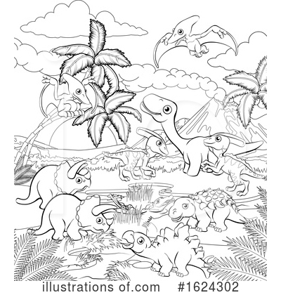 Royalty-Free (RF) Dinosaurs Clipart Illustration by AtStockIllustration - Stock Sample #1624302