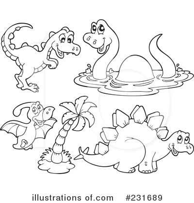 Royalty-Free (RF) Dinosaurs Clipart Illustration by visekart - Stock Sample #231689