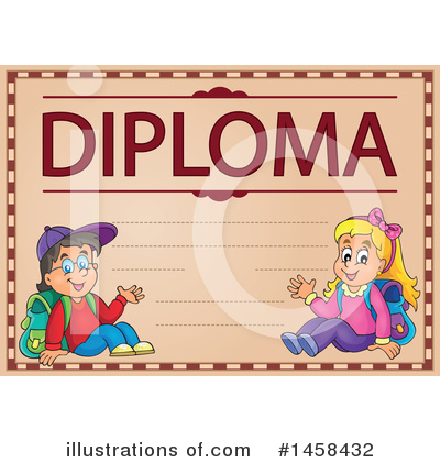 Royalty-Free (RF) Diploma Clipart Illustration by visekart - Stock Sample #1458432